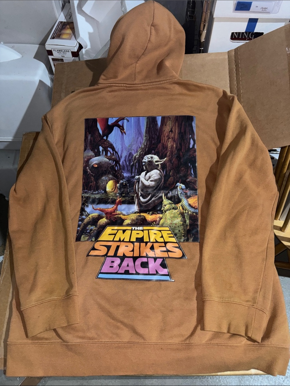 H&M Caramel Brown Hoodie with 'The Empire Strikes Back' Yoda Back Graphic